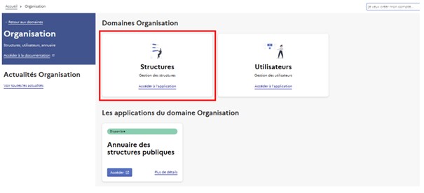 Tuile structures du Portail de Services