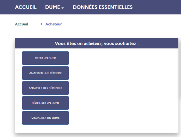 Accueil Acheteur