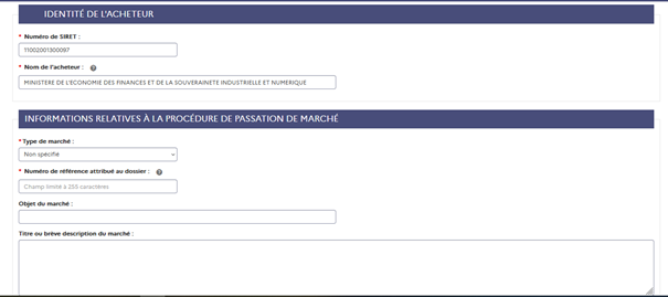 DUME Acheteur : partie I