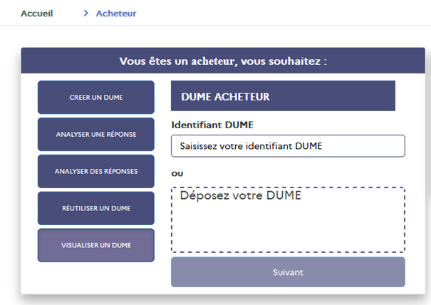 Visualiser DUME Acheteur