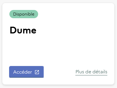 Tuile d'accès au domaine DUME