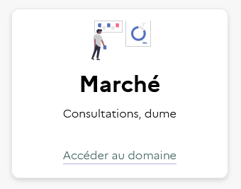 Tuile d'accès au domaine Marché