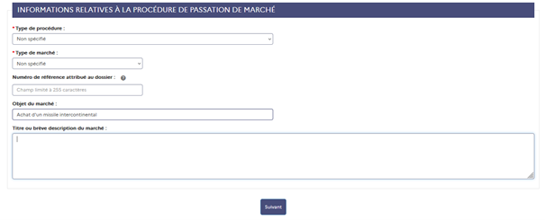 DUME Entreprise : partie I