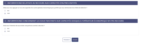DUME entreprise : partie 2 C