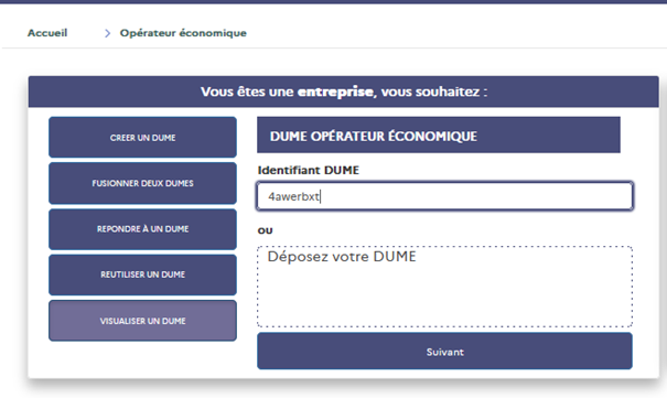 Visualiser un DUME
